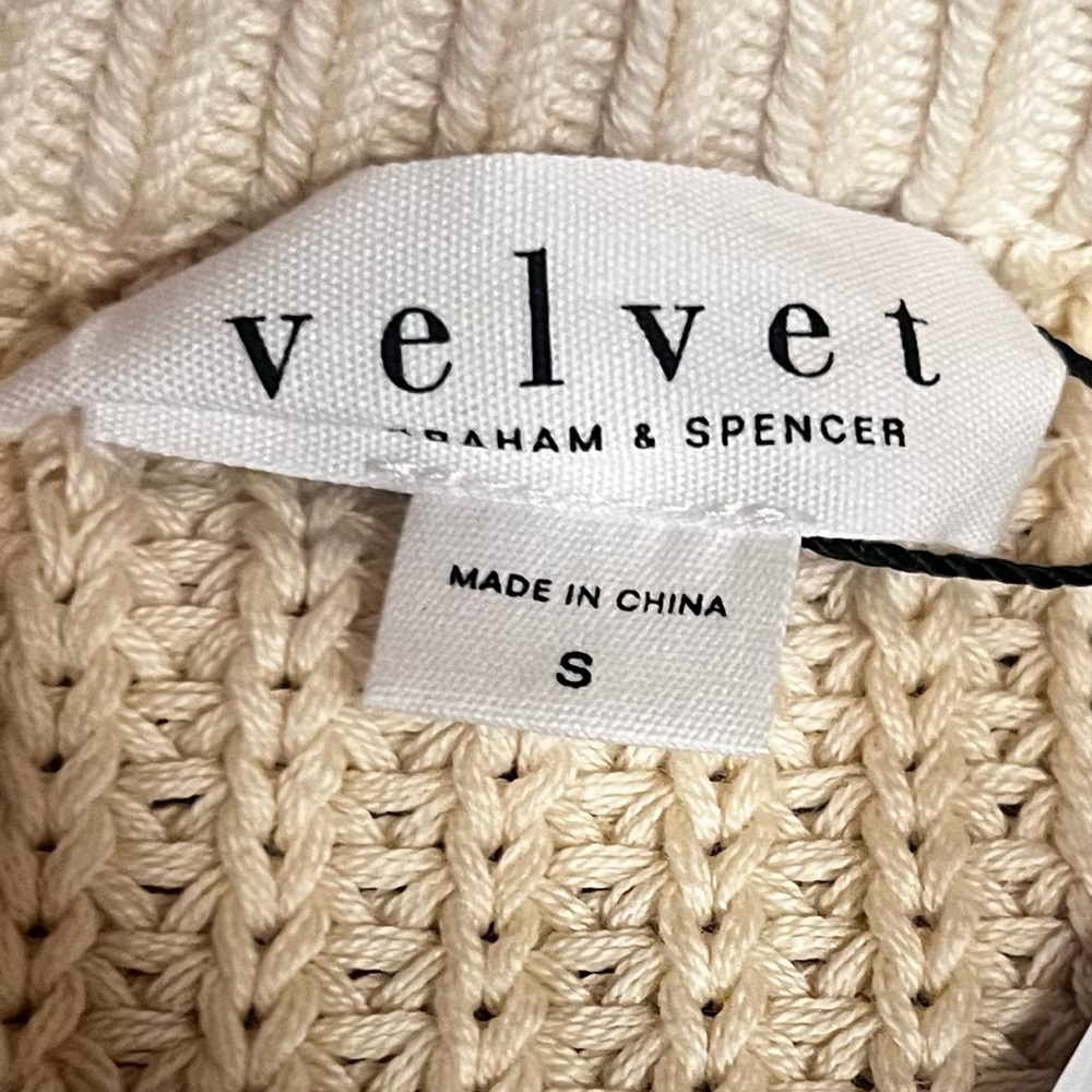 Velvet by Graham & Spencer Small Navy Blue and Ivory Stripe Sweater - Picture 13 of 15
